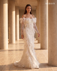 Sleeved Feather Gown - MIRON