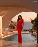 Miron Red Dress With Choker ED-RED-005 – Mykonos cave pool suite