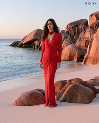 Miron Red Dress With Choker ED-RED-005 – Seychelles beach