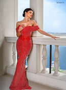 Miron Off Shoulder Crystallised Dress ED-RED-034 – original photo