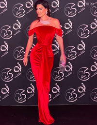 Miron Red Velvet Dress ED-RED-044 – original photo