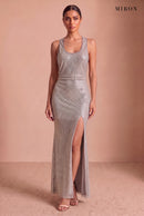 Silver Crystal Racerback Gown – studio, front