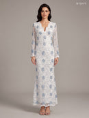 Miron White Long Dress ED-WHT-083 - studio front view