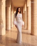 White-Rainbow Long Dress - MIRON