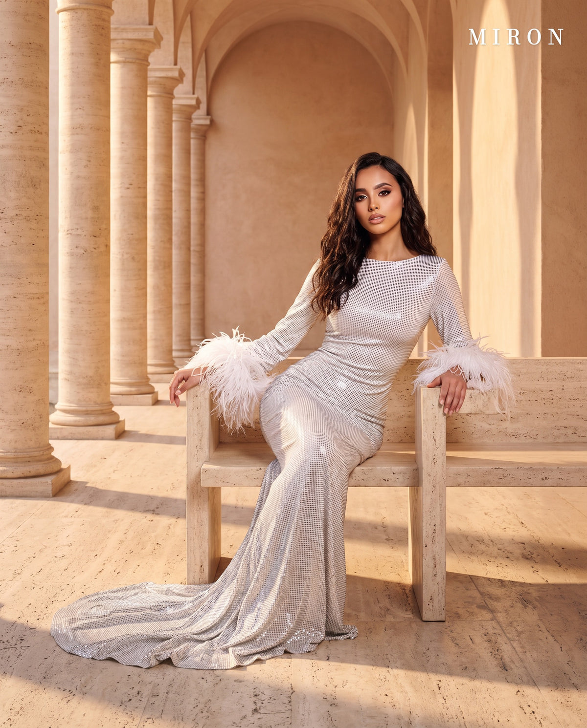White-Rainbow Long Dress - MIRON