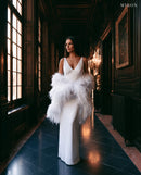 White Silk Dress & Cape - MIRON