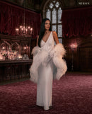 White Silk Dress & Cape - MIRON