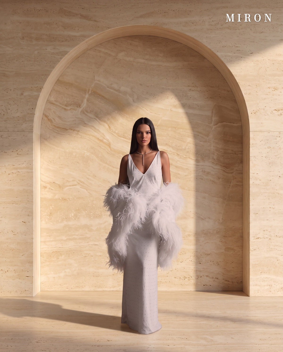 White Silk Dress & Cape
