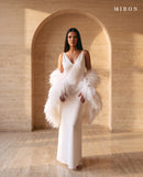 White Silk Dress & Cape - MIRON