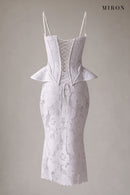 White Venise Lace Corset & Skirt Set – back view