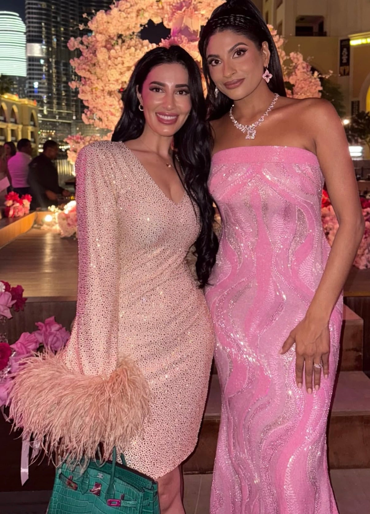 Crystal Embellished Nude Dress