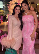 Crystal Embellished Nude Dress