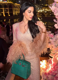 Crystal Embellished Nude Dress