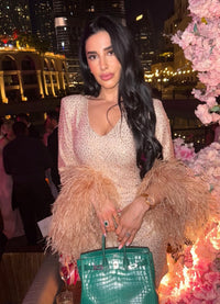 Crystal Embellished Nude Dress