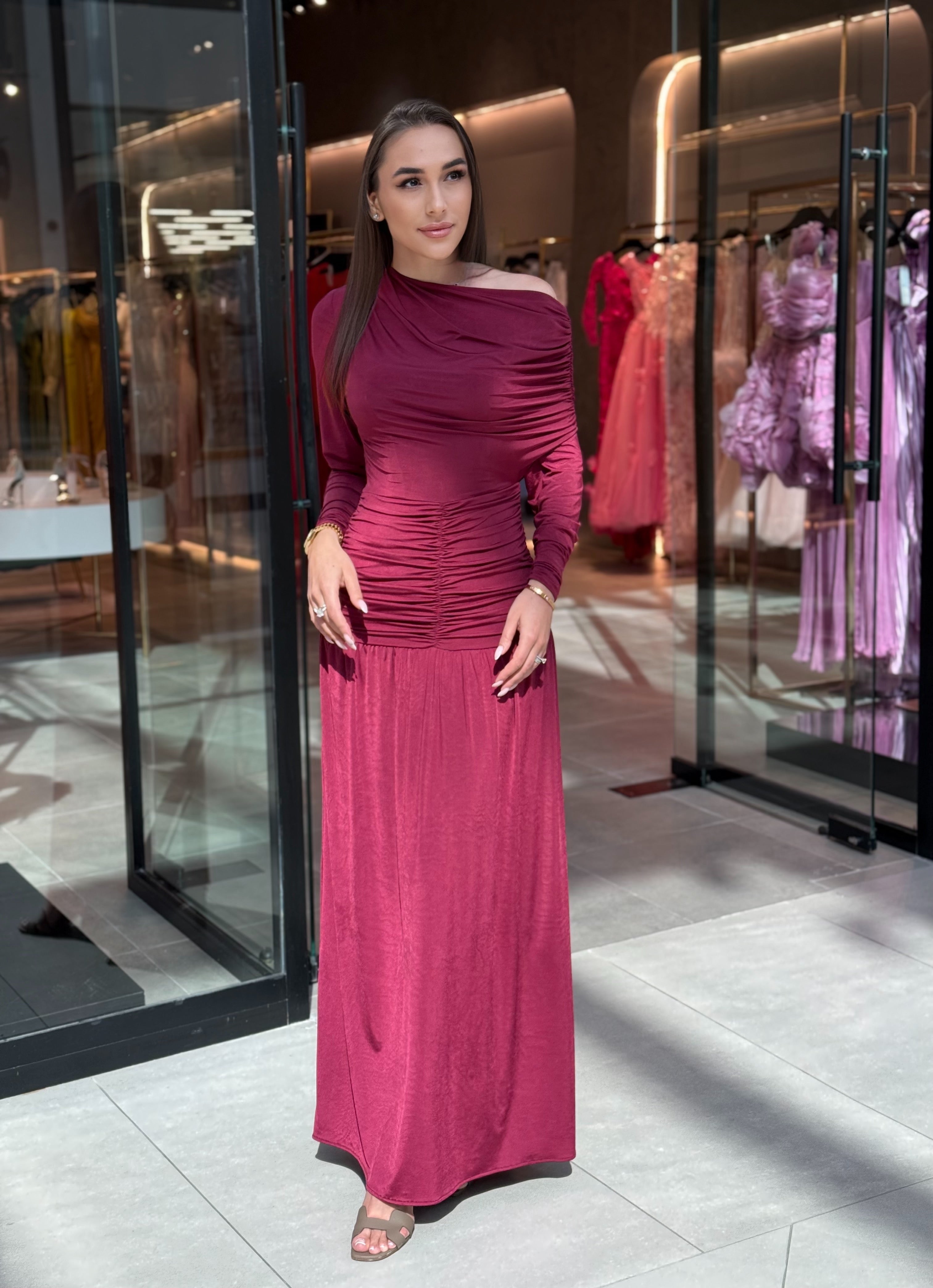 burgundy jersey dress Isabel Marant toile Nadela Dress