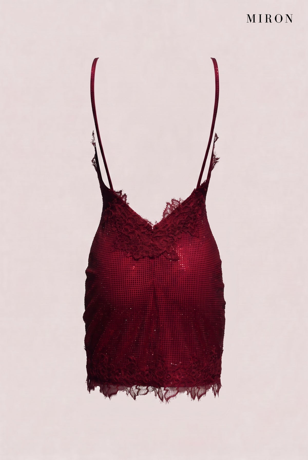 Burgundy Crystal Lace Slip Mini – ghost, back